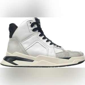 Balmain // High-Top Leather B-Ball Sneakers
